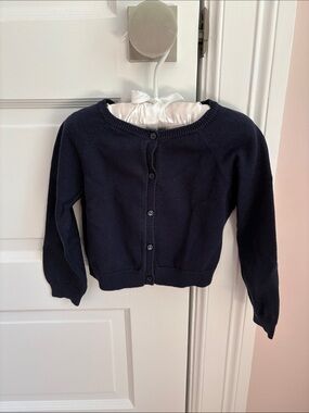 Jacadi Navy Button-Front Knit Cardigan